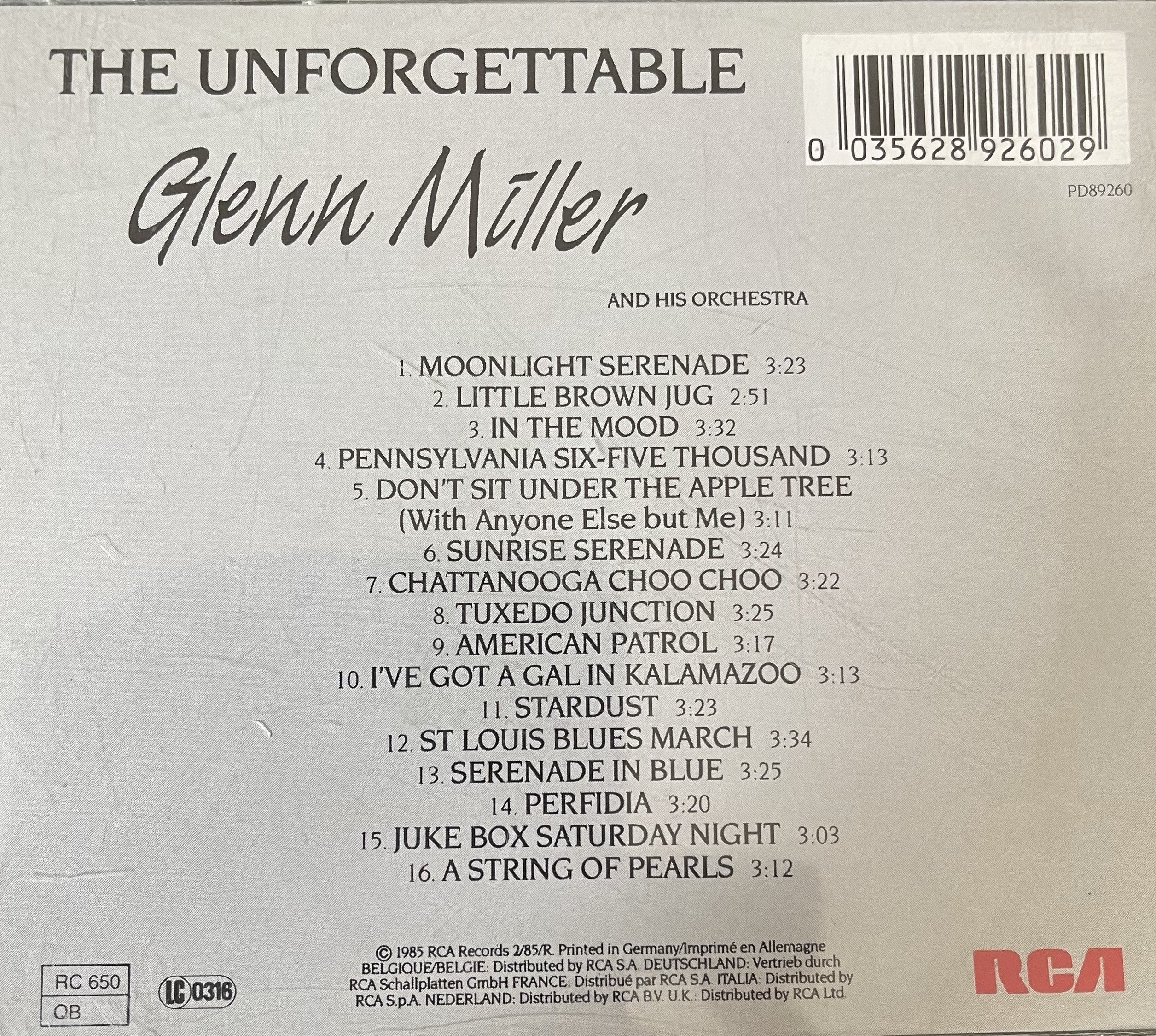 Glenn Miller - The Unforgettable CD