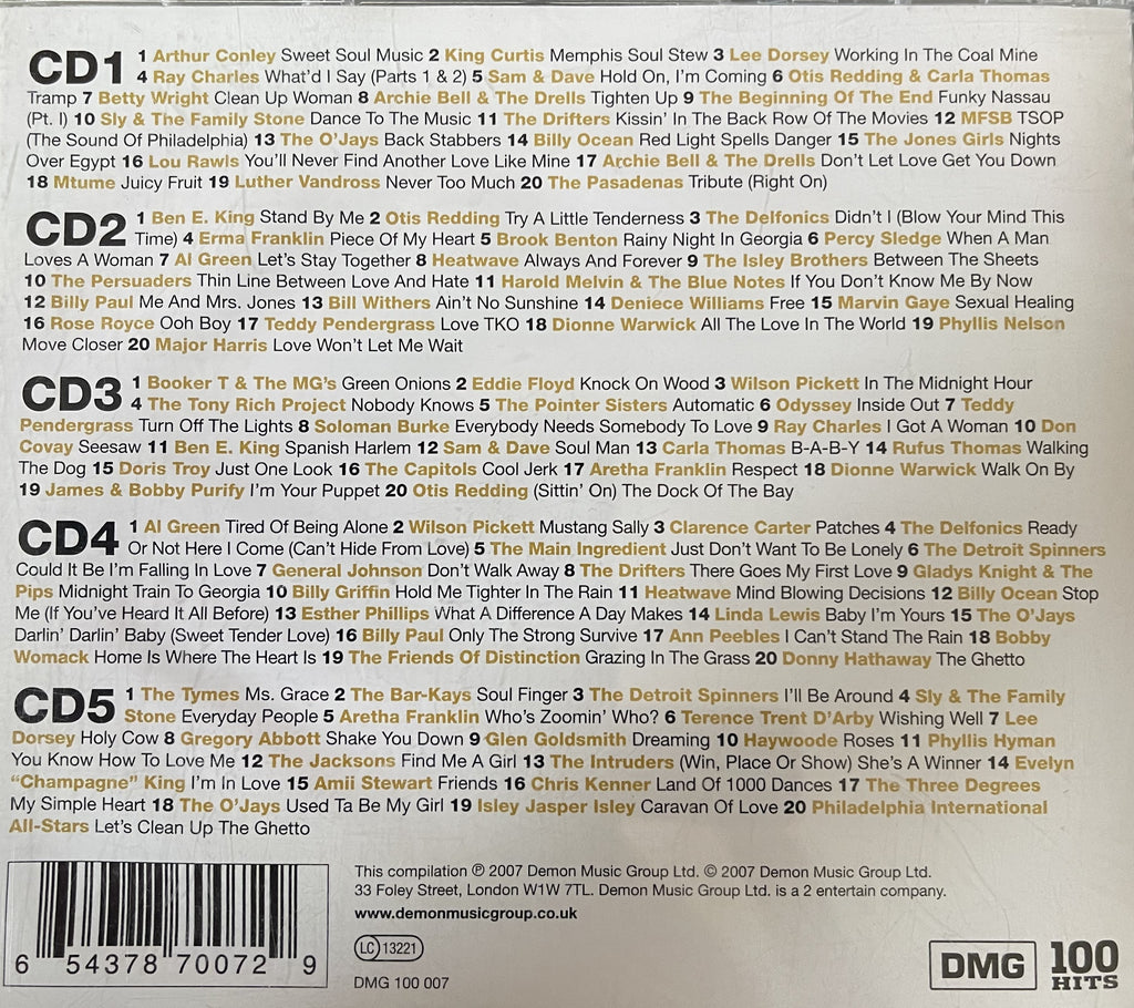 Various Artists : 100 Hits - Soul  (5 CDs) (2007)