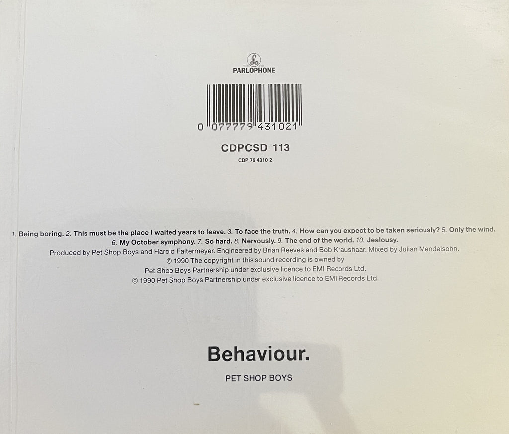 Pet Shop Boys - Behaviour  (CD)