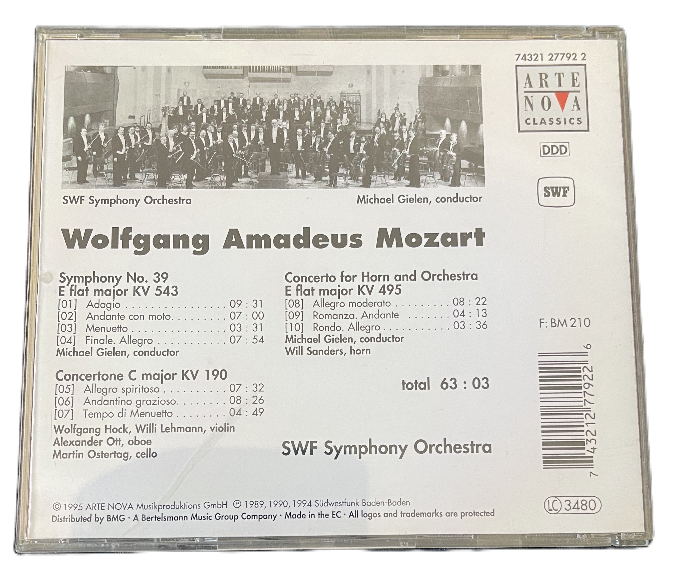 Wolfgang Amadeus Mozart - Symphony 39 (SWF Symphony Orchestra) CD