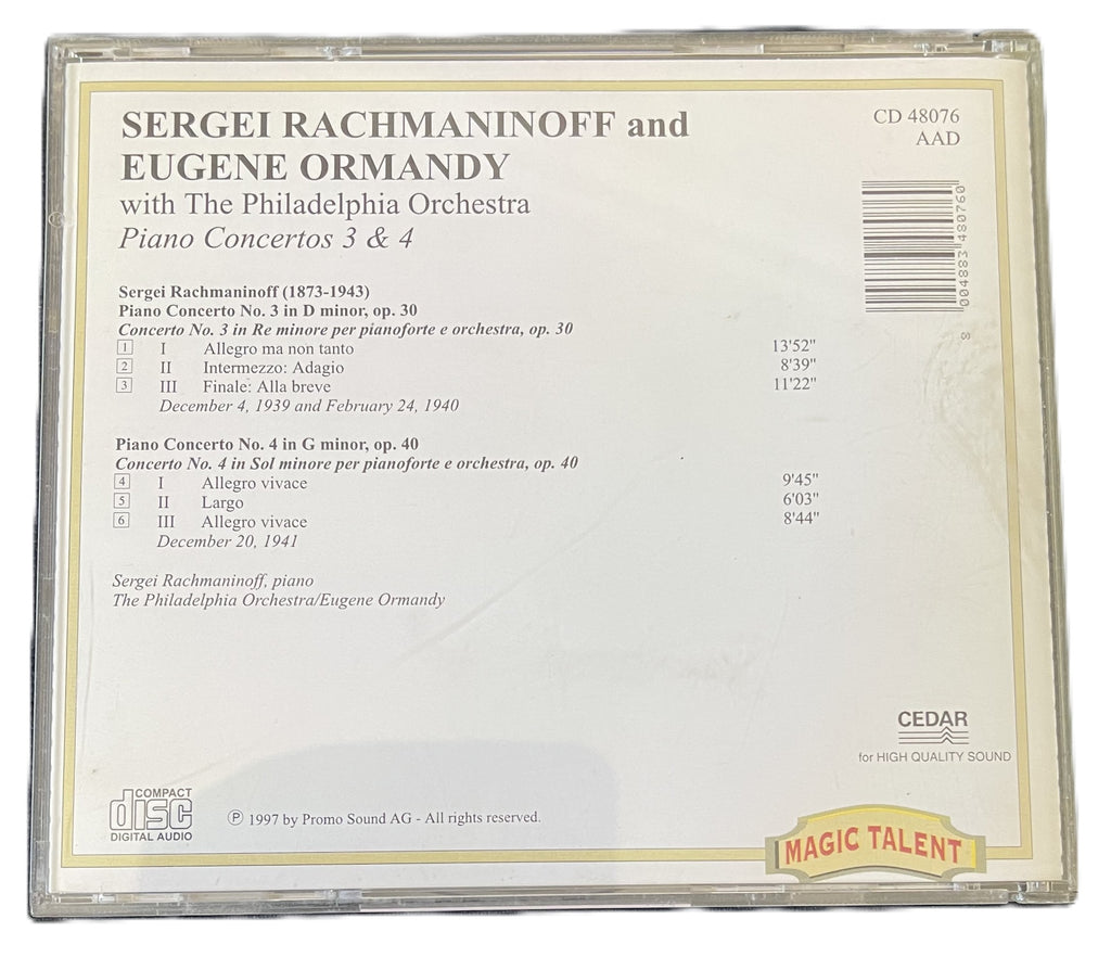 Rachmaninoff Piano Concertos 3 & 4 - Eugene Ormandy CD
