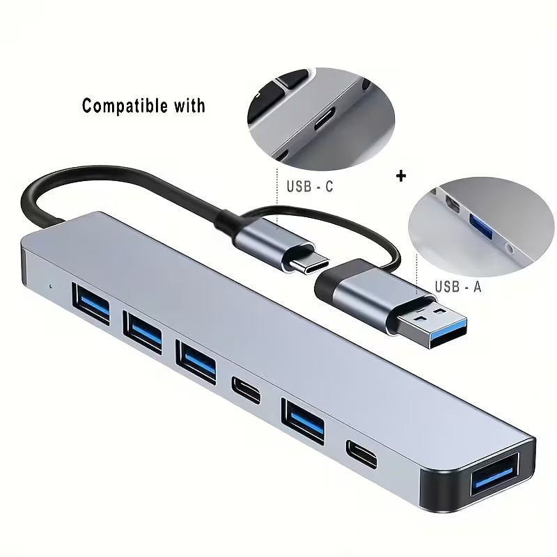 7 in 1 USB Type C Hub Splitter Docking Station Dongle Multi Port Adapter HDMI 4K