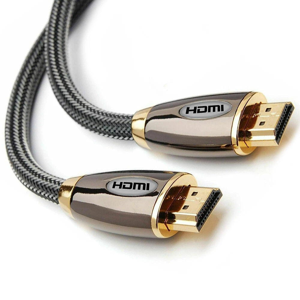 PREMIUM 4K HDMI CABLE 2.0 HIGH SPEED GOLD PLATED BRAIDED LEAD 2160P 3D HDTV (1M)